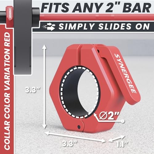 Red Magnetic Barbell Collars – Locking 2" Olympic Size E) Red - Magnetic
