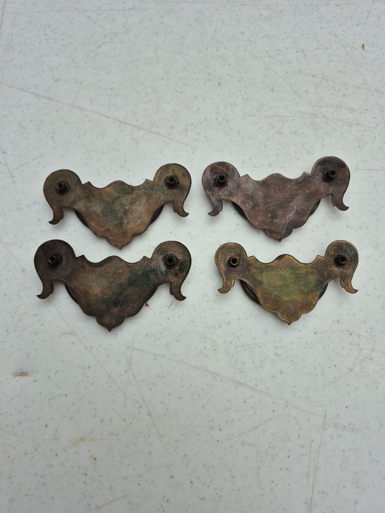 Four Vintage Drawer Pulls Batwing Style