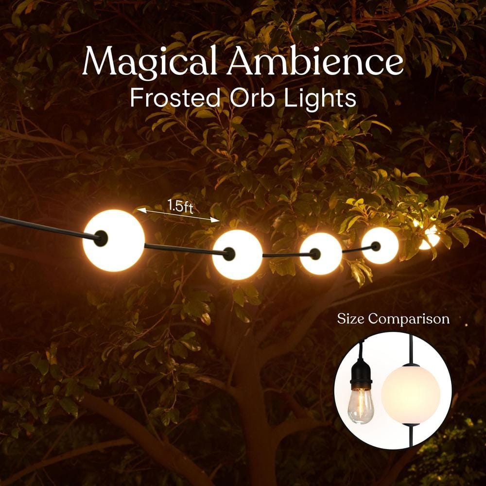 Brightech Ambience Pro 10-Light 28 ft. 1W 2500K Warm White LED String Lights