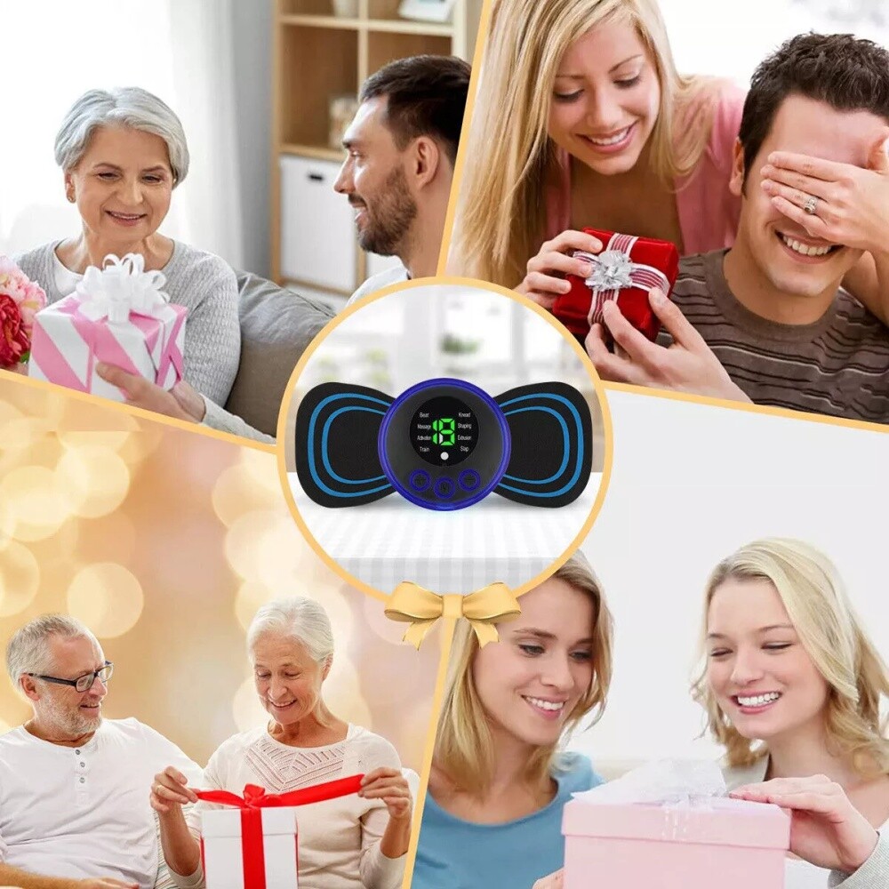 5PCS Portable Mini Electric Neck Back Massager Patch Stimulator Cervical Massage