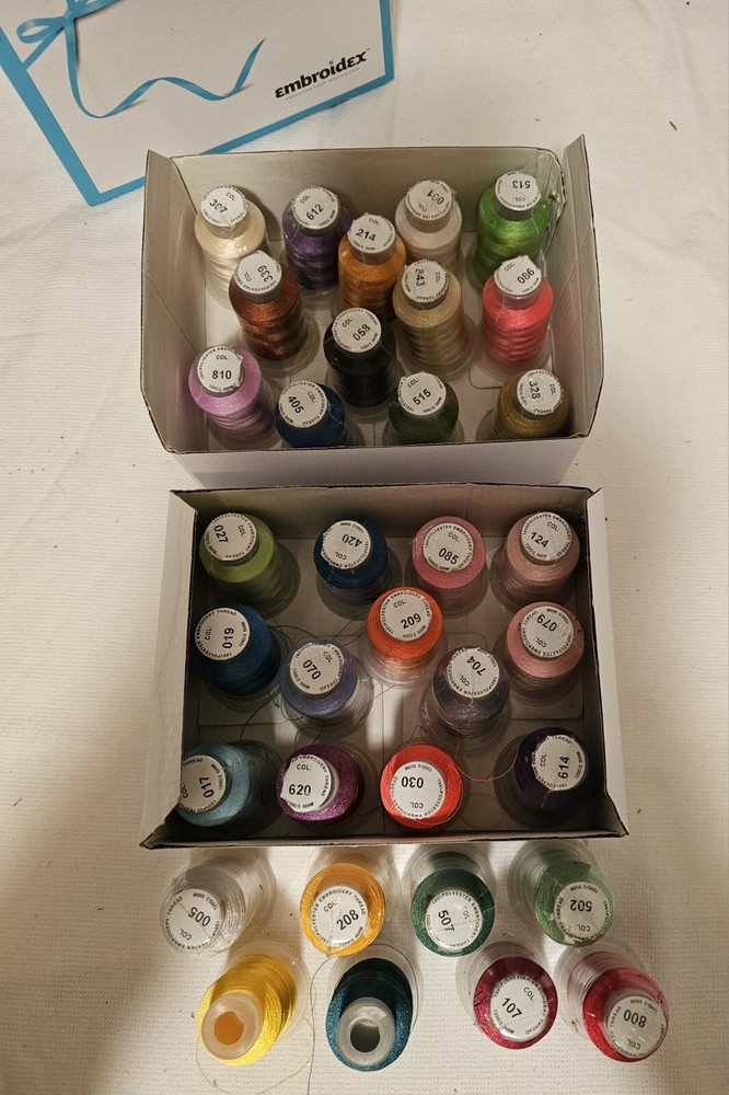 34 Spools Embroidex Polyester Machine Embroidery Thread Most New Sealed