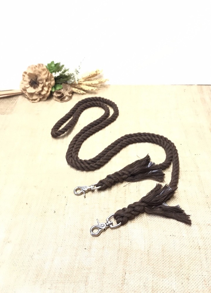 Pony Reins Brown  1/2” Soft Cotton