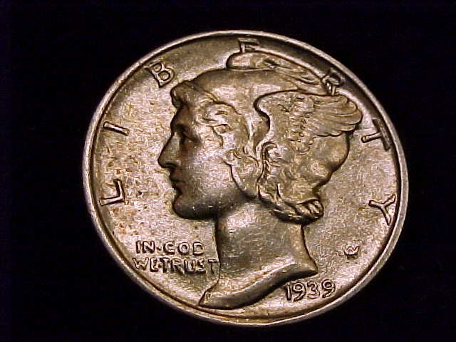 1939-P  Mercury Dime, About Uncirculated Grade