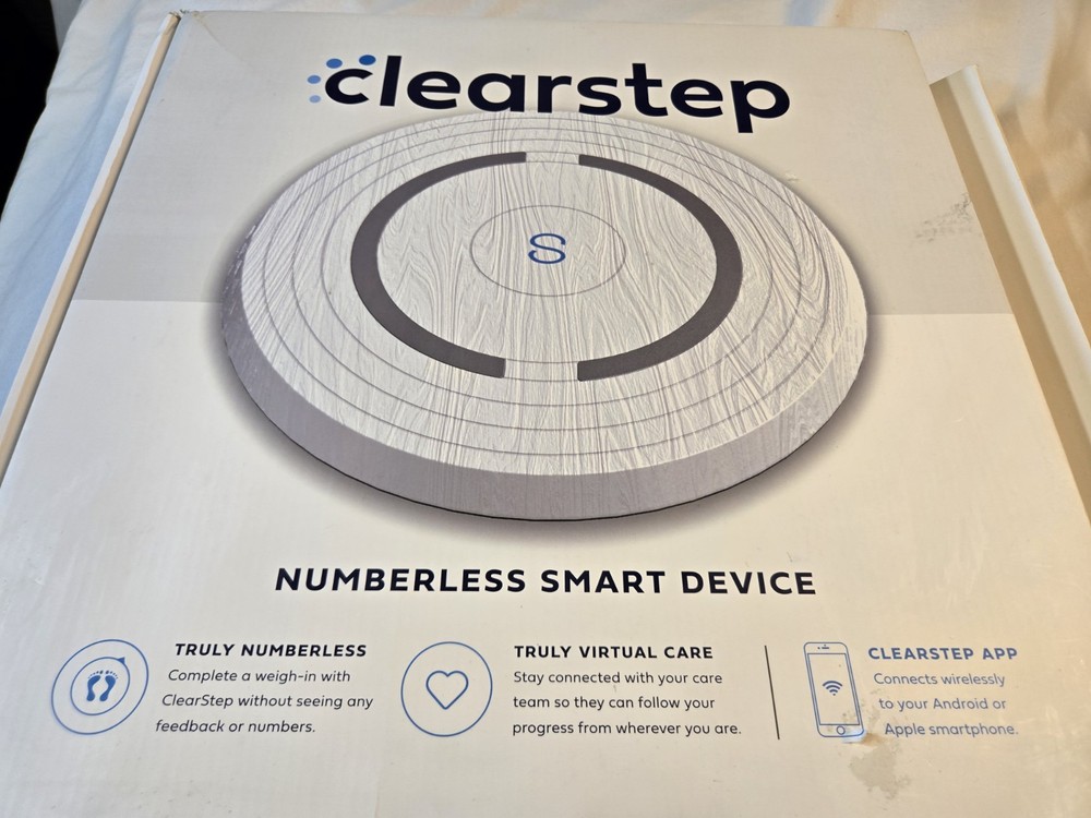 Clearstep Numberless Smart Scale, Wireless App, Wood, Modern, Gray/Black