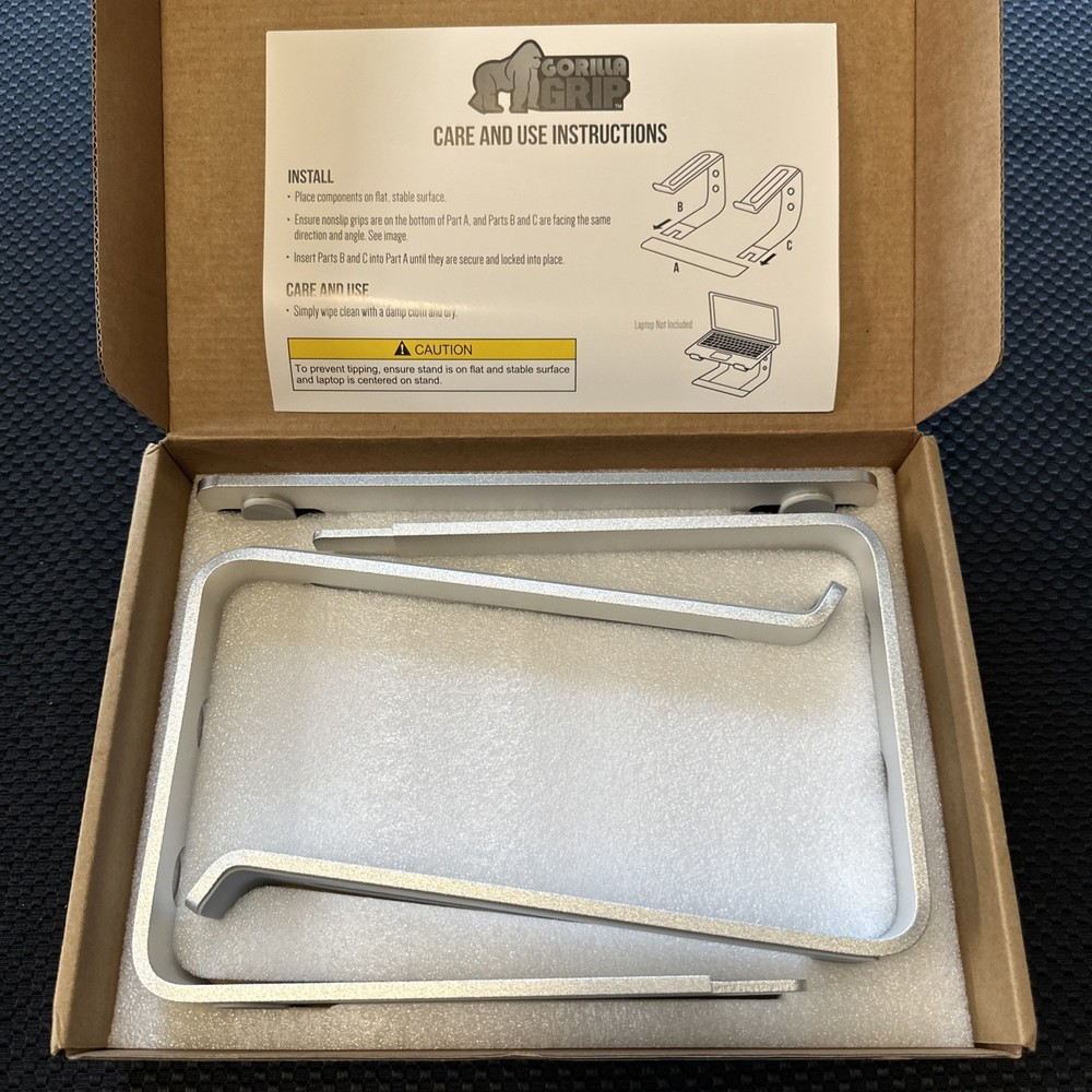 Gorilla Grip Laptop Stand - Silver