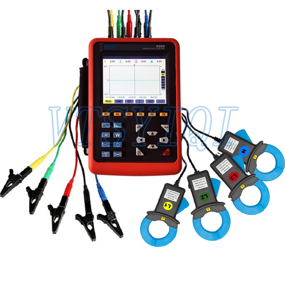 3 Phase Power Quality Analyzer Meter Measuring Instrument Current Clamp Sensor