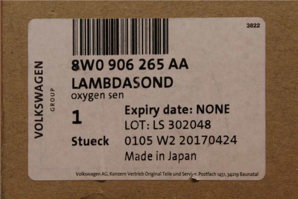 8W0906265AA Lambda Probe Audi A4 A5 Q5 2016 On New Genuine Part