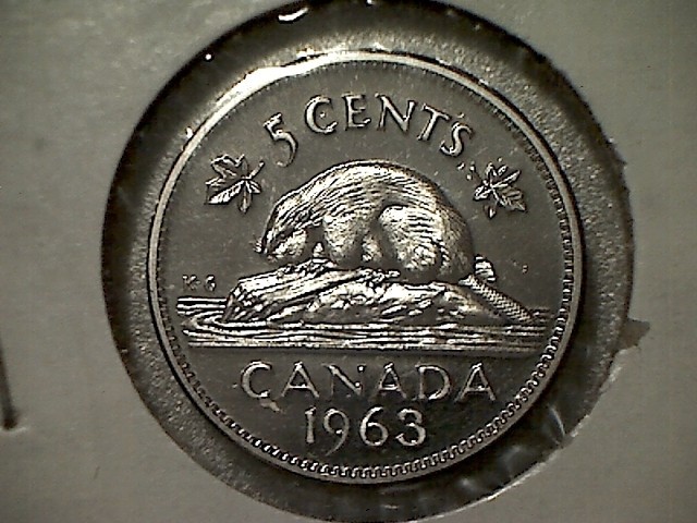 1963 Canada Uncirculated, Proof-Like - 5 Cent Coin (A)