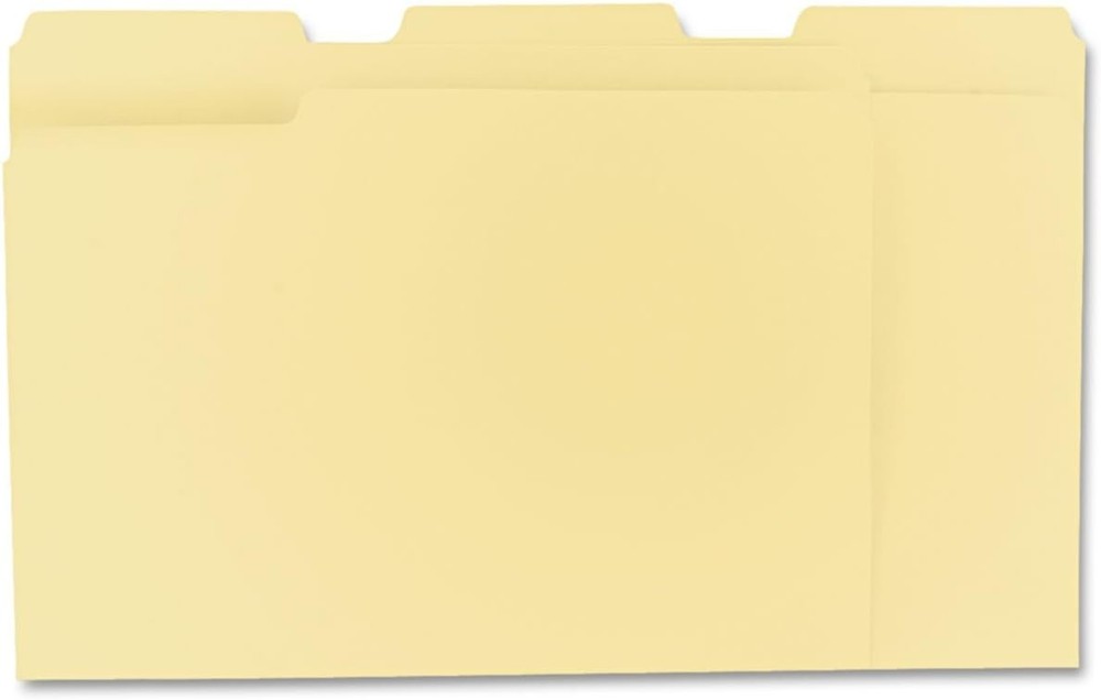 100 Pack Manila File Folders, 1/3-Cut Tabs for Efficient Organization