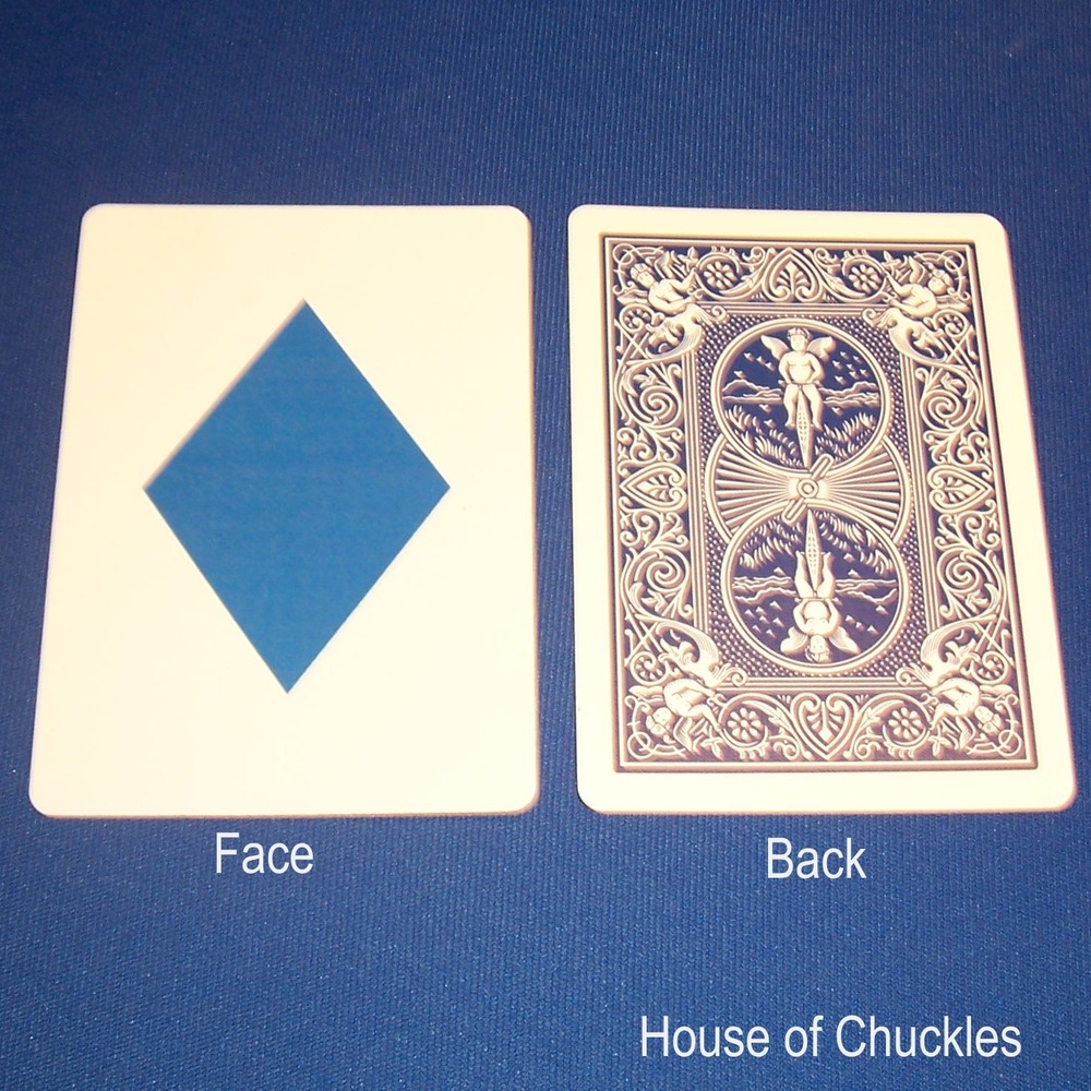 Large Blue Diamond, Bicycle Custom Printed Gaff Card, Blue