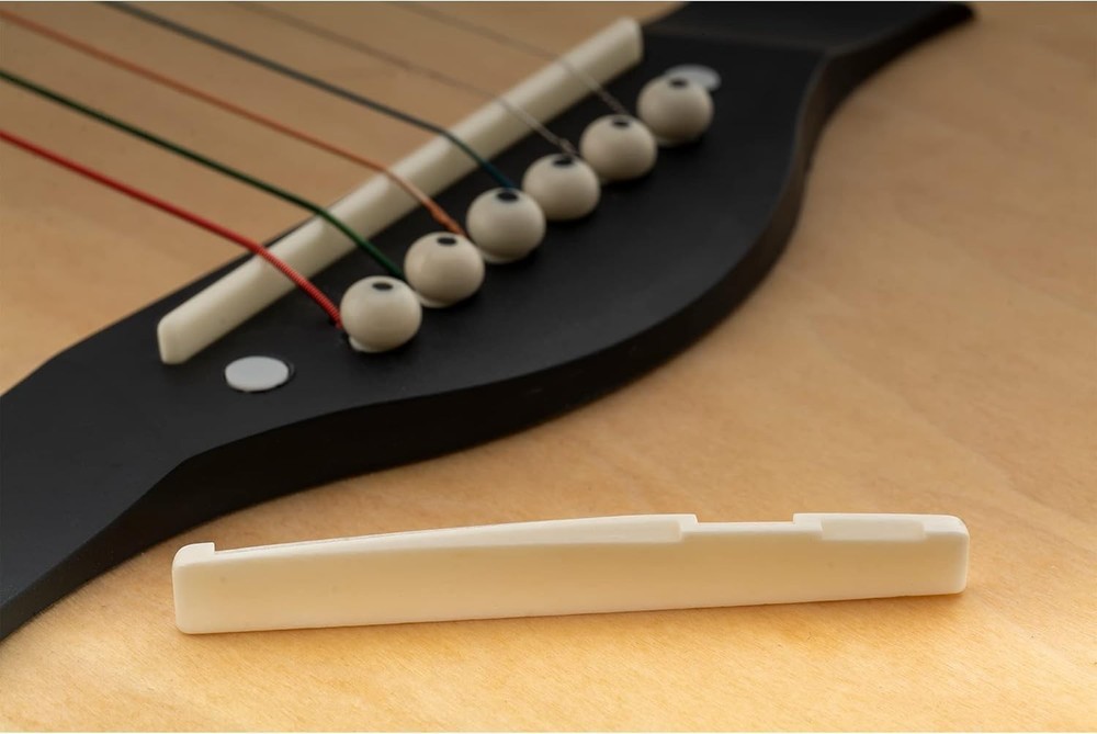 White Bone Bridge Saddle for Acoustic Guitars (2-Pack) - Ideal for Upgrades