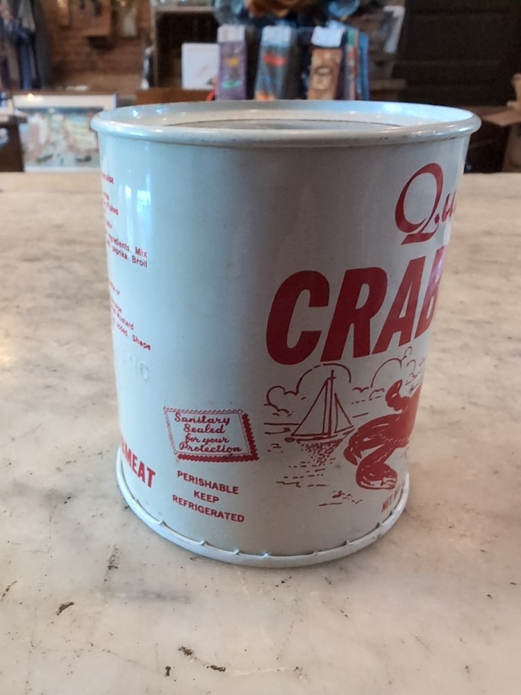 Quality Crabmeat NOS 16 Oz Empty Tin