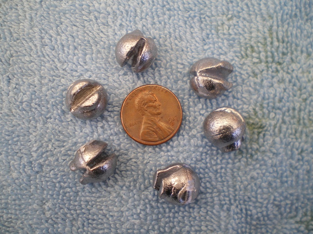 150 PCS. REMOVABLE SPLIT SHOT SINKER 3/8, 1/4 OZ. 75 EACH, MADE FROM DO-IT MOLD