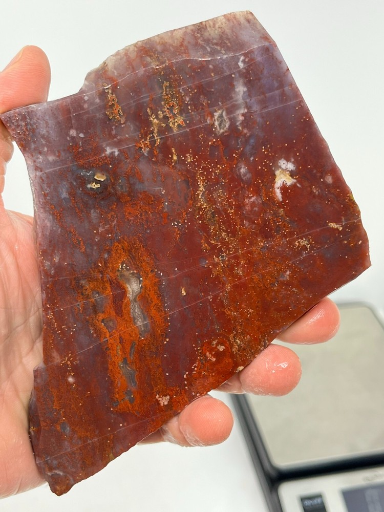 Large Cathedral Raspberry Agate Slab Cabbing Lapidary Combo Ship Avail