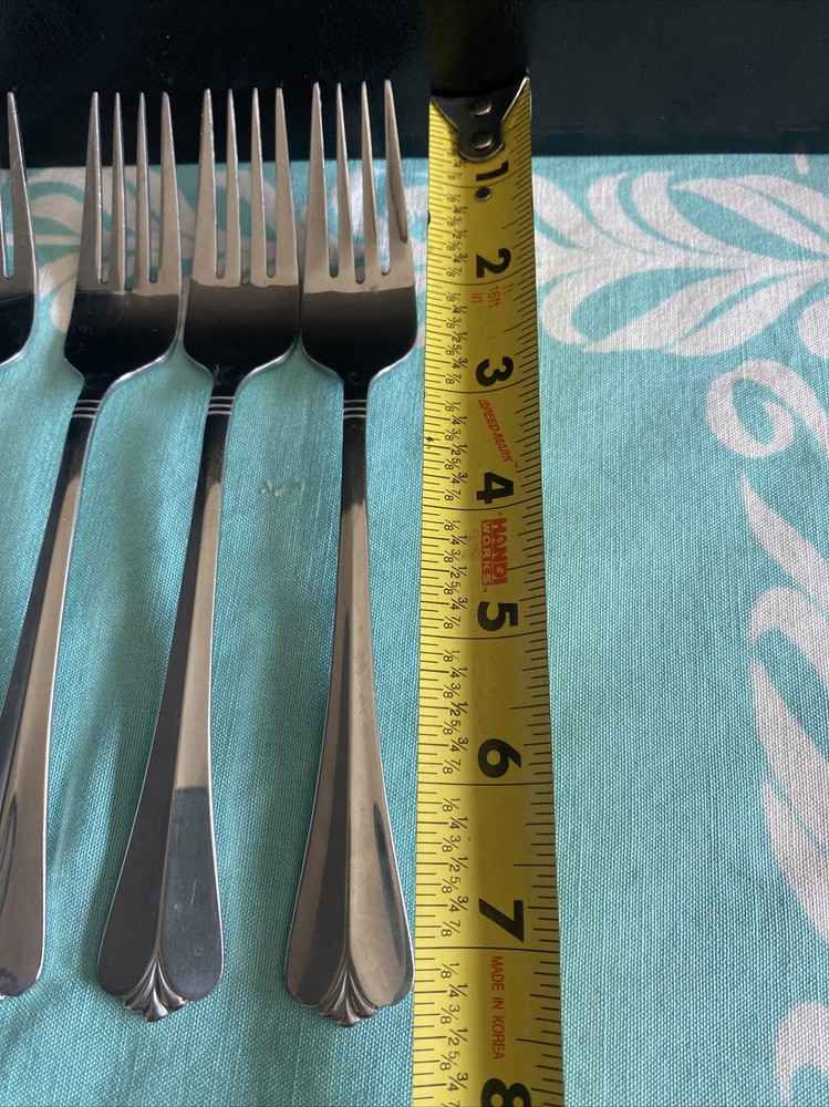 4 Pcs Rogers Co Country Shell Dinner Forks Stainless Flatware