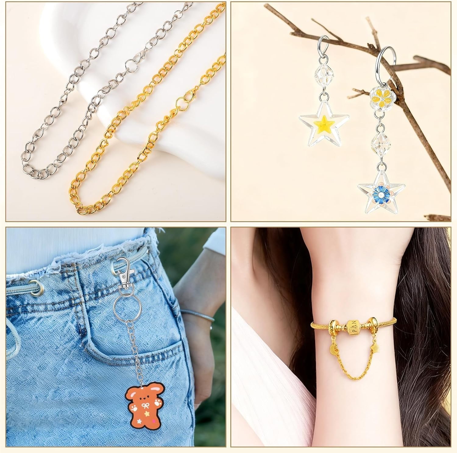 1130PCS Keychain Making Kit Jump Rings for Jewelry DIY Key chain Supplies wit...