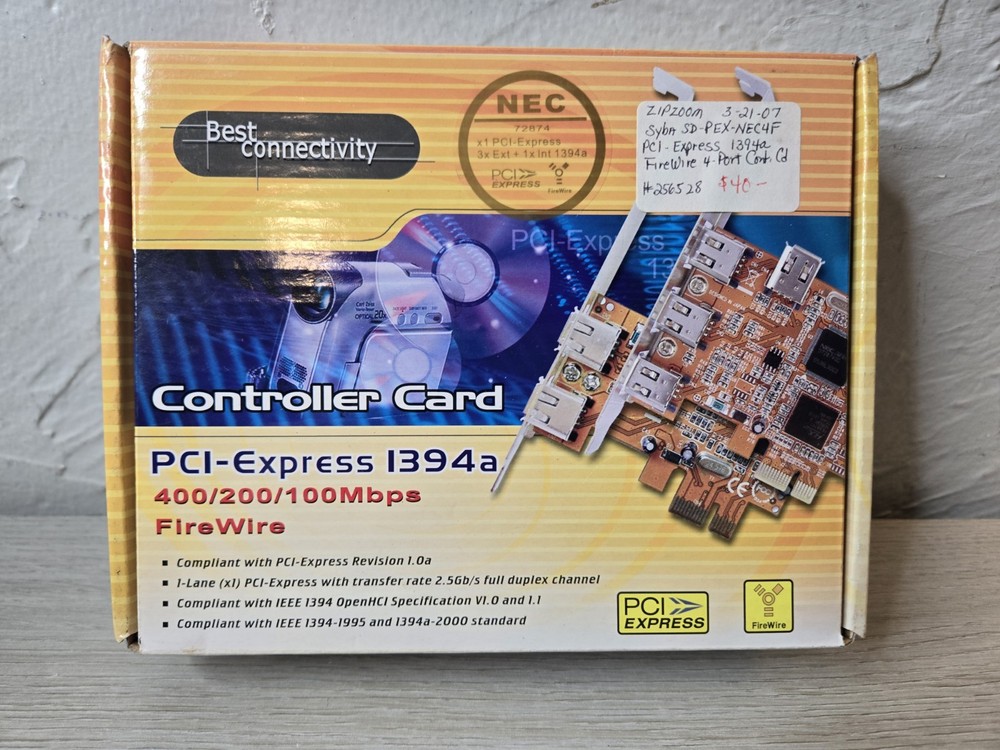 NEW SYBA Pci-express 1394a Controller Card Firewire J117