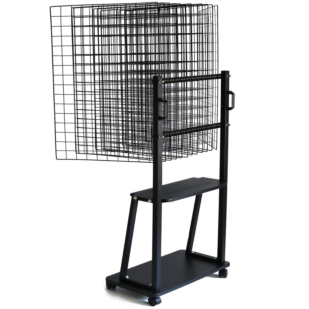 12-Panel Large Freestanding Drying Rack Mobile Vertical and Page-turning Type