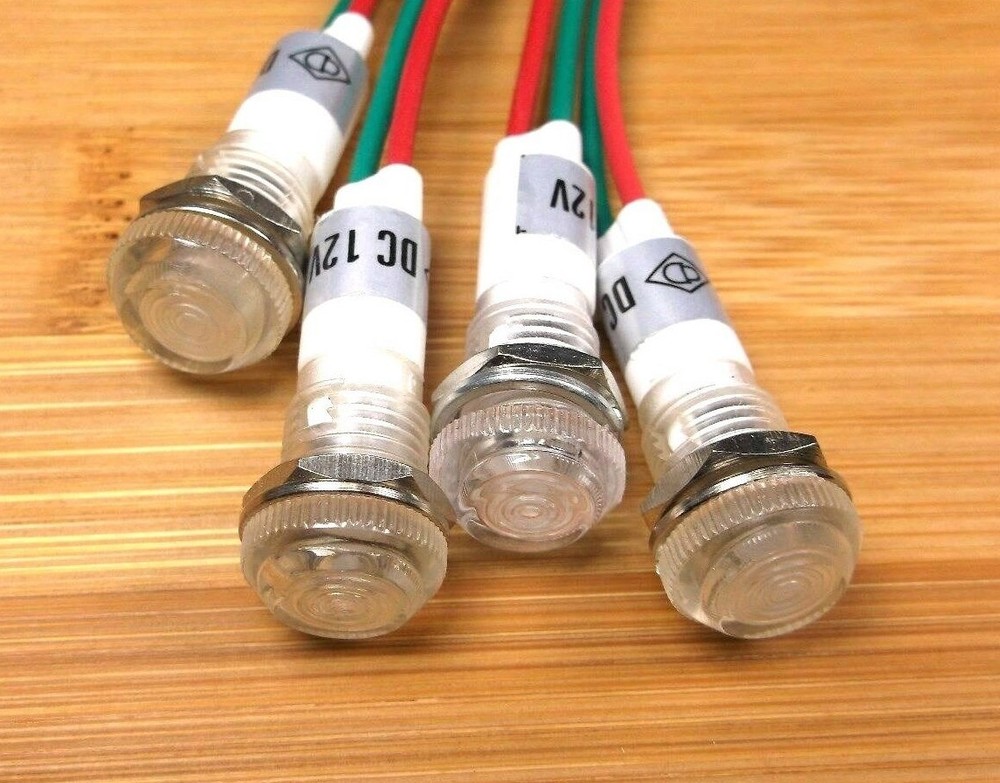 4 BBT 12 VDC Waterproof Low-Profile White LED Indicator Lights