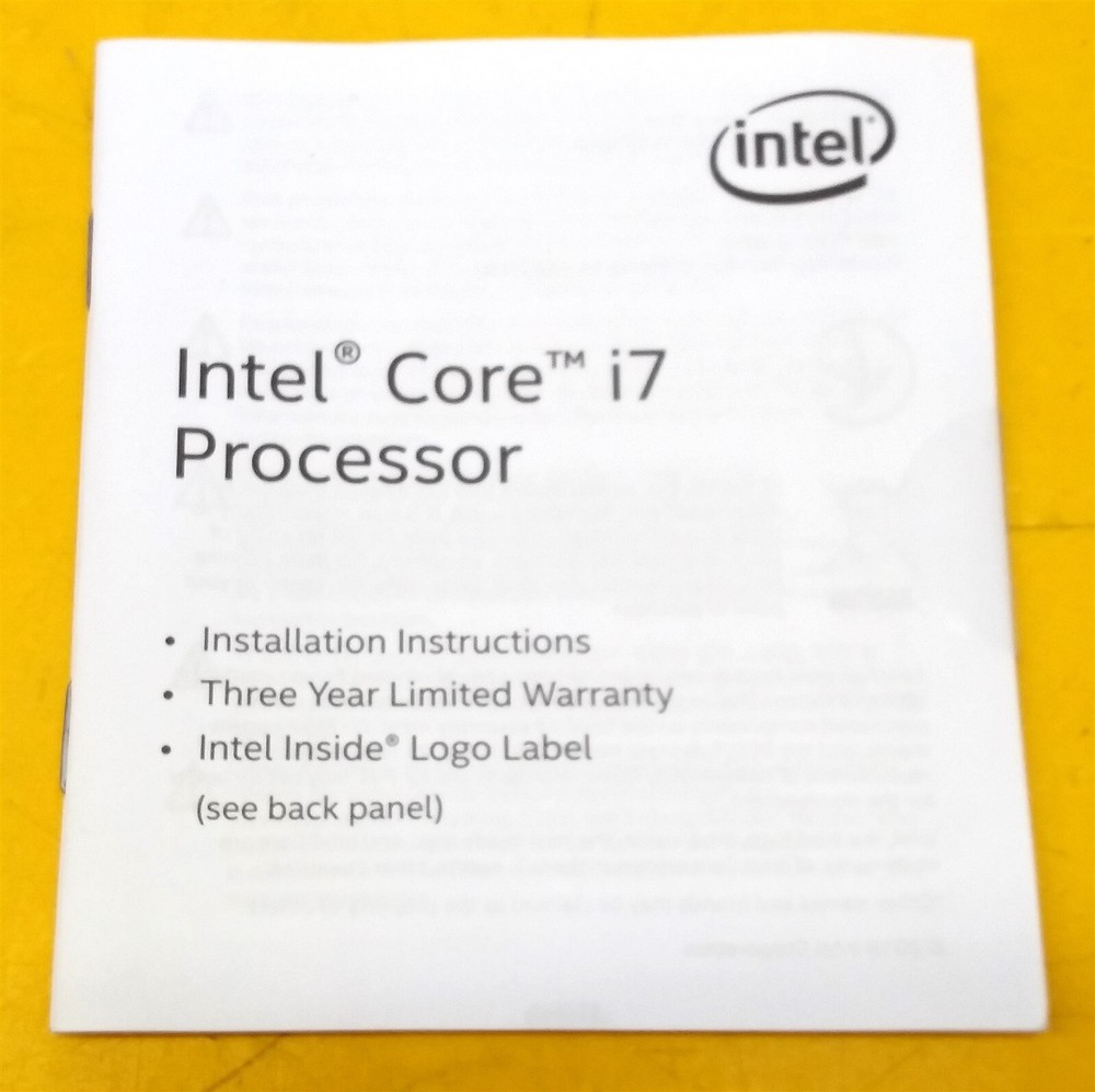 ⭐️⭐️⭐️⭐️⭐️ Intel Core i7 Installation Booklet Instruction Guide w Sticker Logo