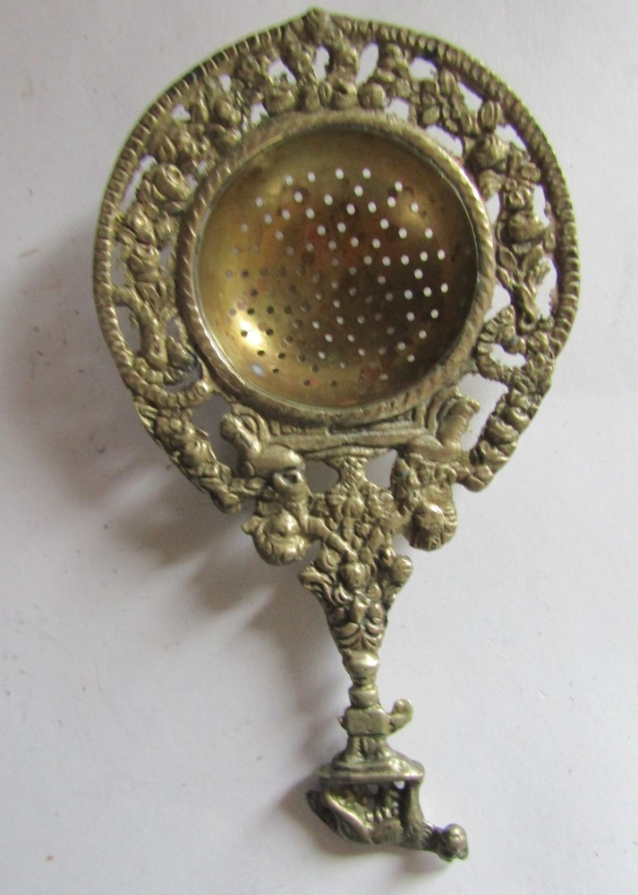 Vintage Brass Tea Bag Strainer