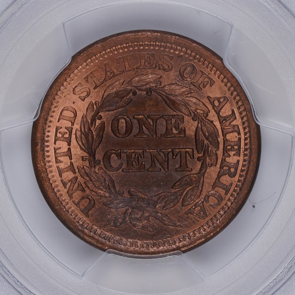 1855 1C Matron Head Large Cent Upright 55 PCGS MS64RD
