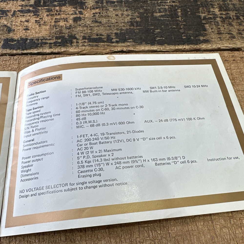 Waltons Celestial Stereo Cassette WP444 Owners Manual