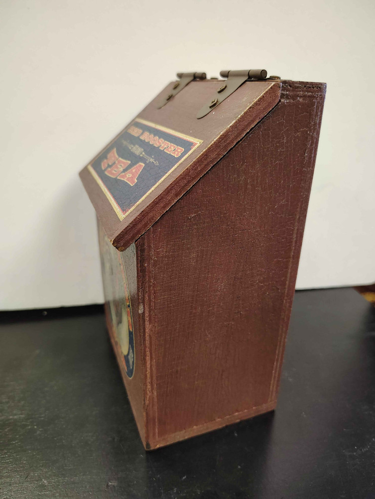 Wooden "Red Rooster Tea" Rustic Storage Box
