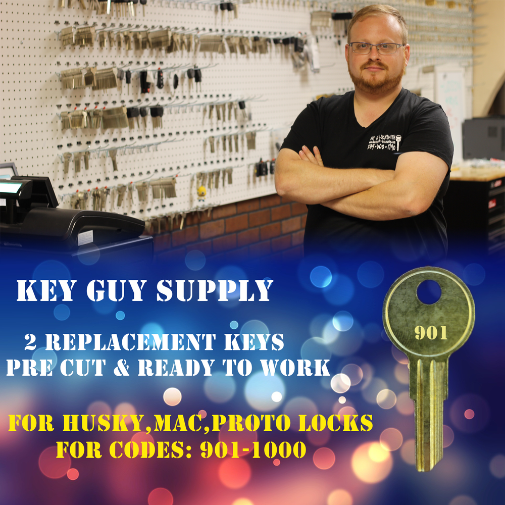 901-1000. New replacement key for Husky , Mac, Proto Locks Pre Cut to your code.