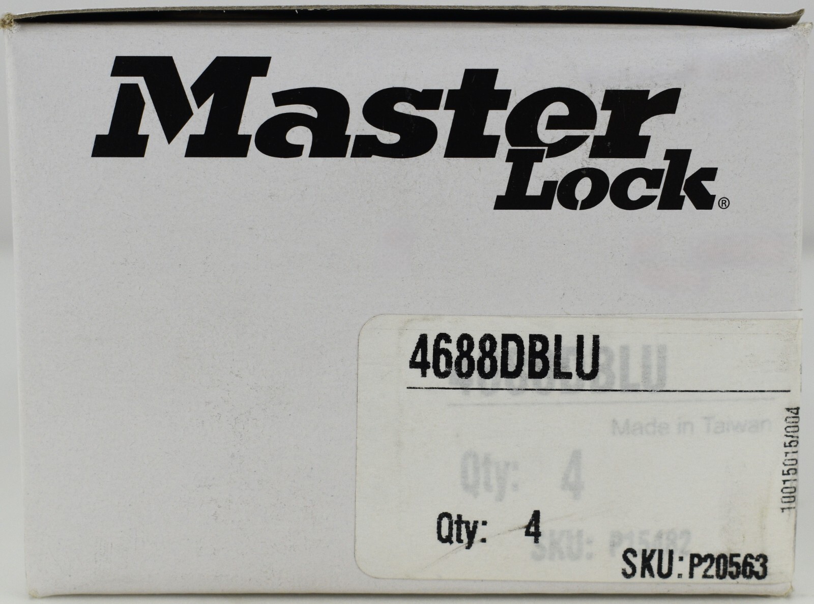 Box of 4 Master Lock 4688DBLU TSA Approved Blue 3 Dial Combination Luggage Lock