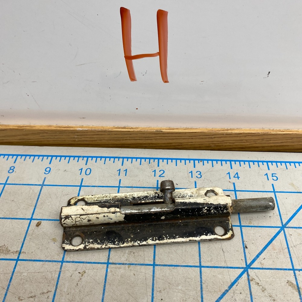 Vintage Black Barrel Bolt 4" Slide Latch Security Lock