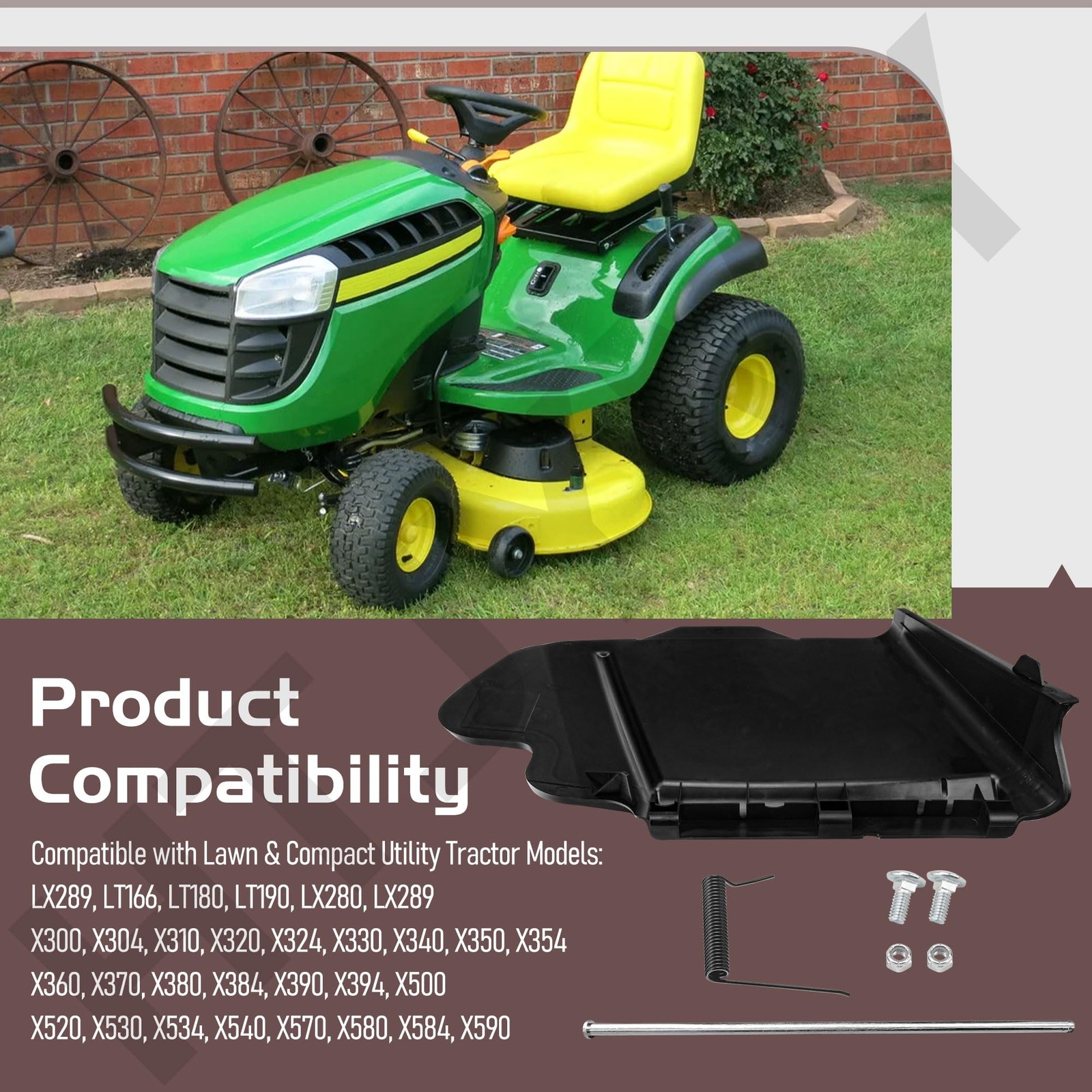 HTJYMY TCA16388 TCA16387 Discharge Chute Kit for JD X370, X380, X384, Black