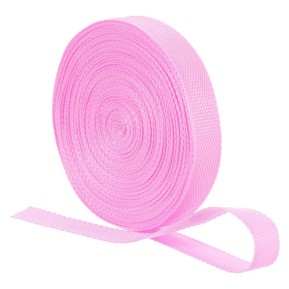 Nylon Webbing Strap, 22 Yards x 1" Polypropylene Flat Webbing Strap (Pink)