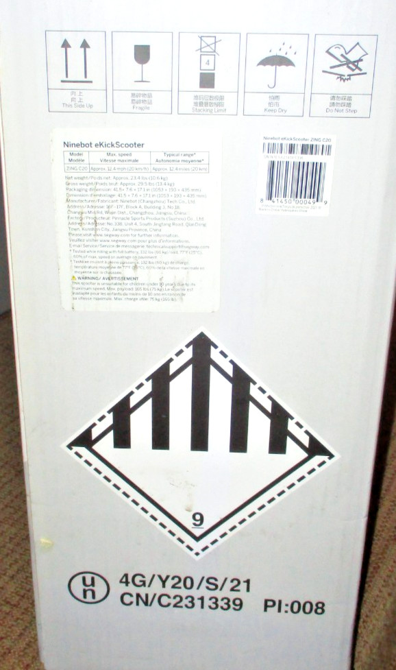 SEGWAY NINEBOT ZING C20 eKICKSCOOTER NIB