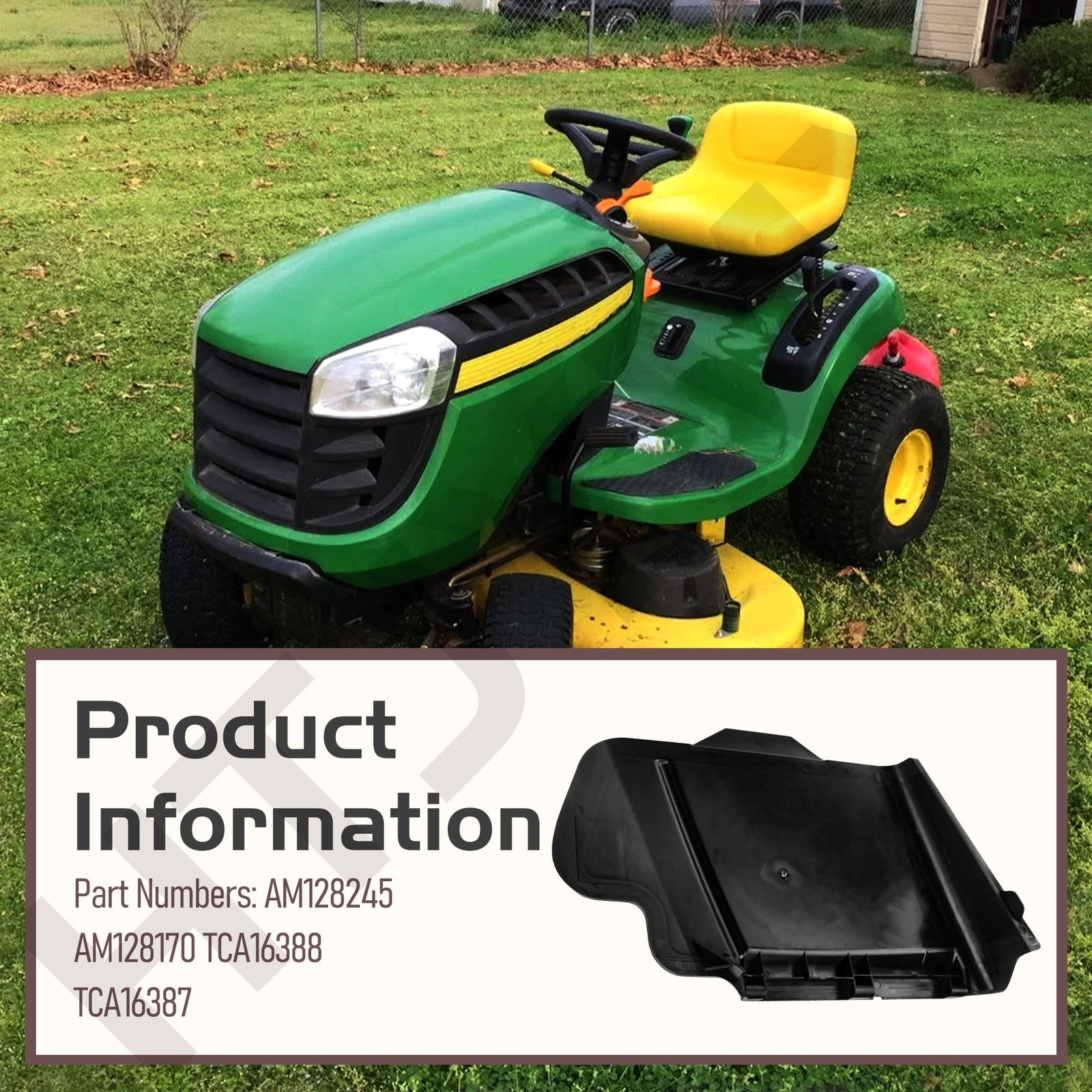 HTJYMY TCA16388 TCA16387 Discharge Chute Kit for JD X370, X380, X384, Black