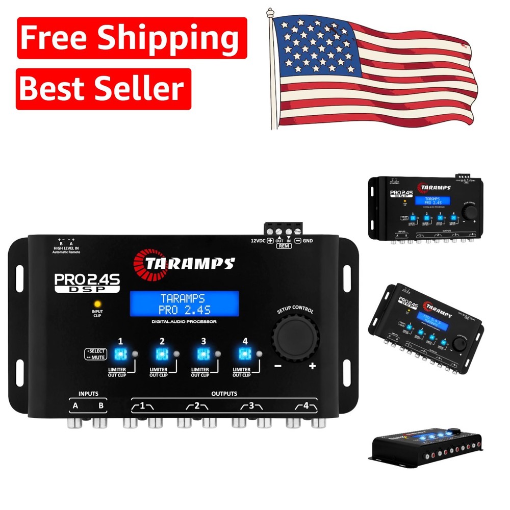 Professional Audio Processor - 4-Channel Digital Equalizer with 12 Music Presets
