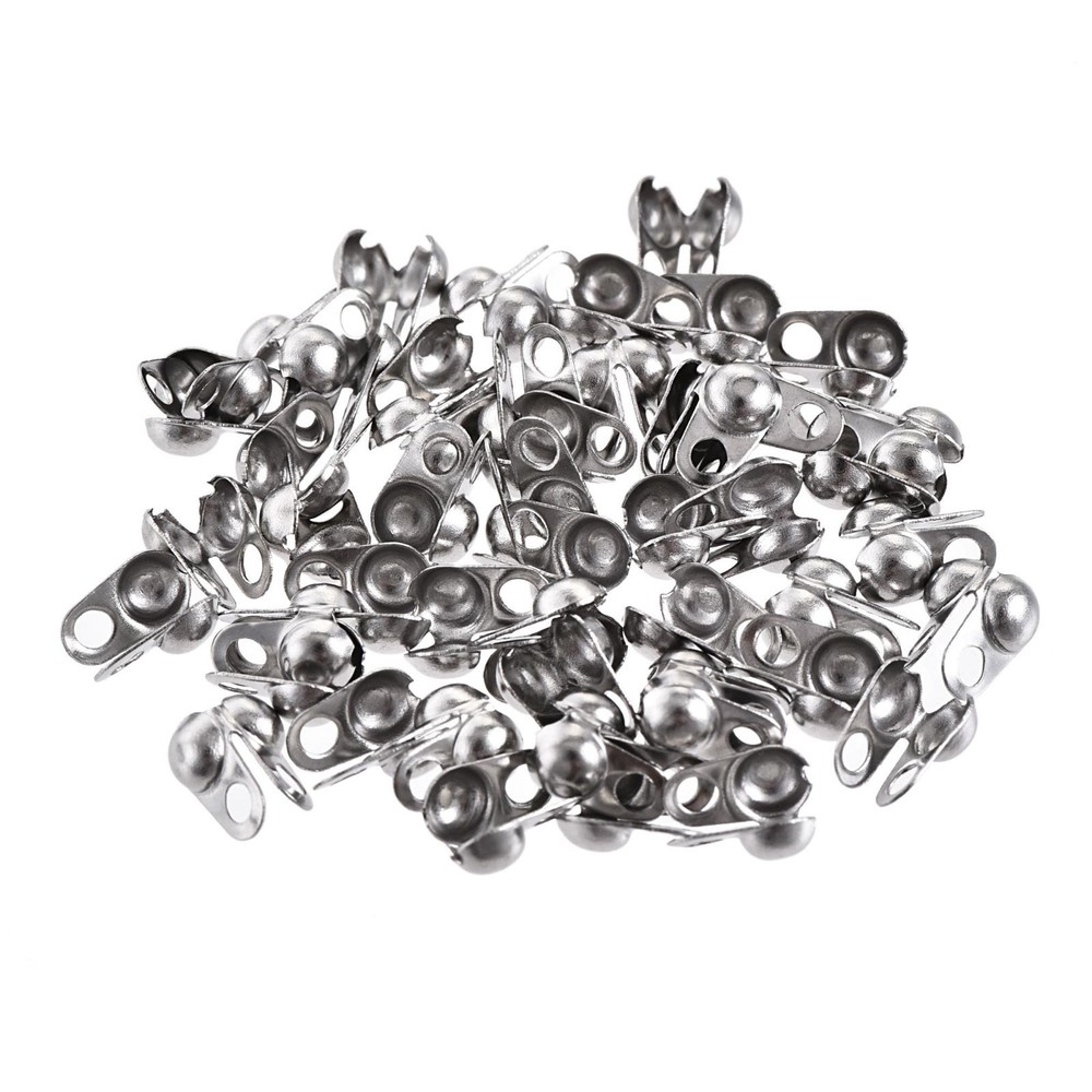 Ball Chain Connector 3.2mm Clamshell Style Stainless Steel Link 50pcs