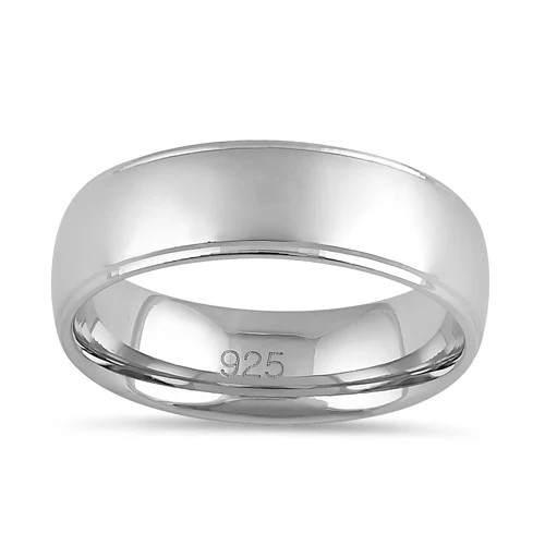 925 Sterling Silver Brushed Wedding Band Ring