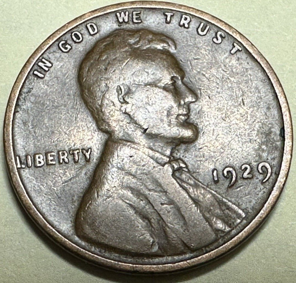 1929 1C BN Lincoln Cent WHEAT PENNY 2183N