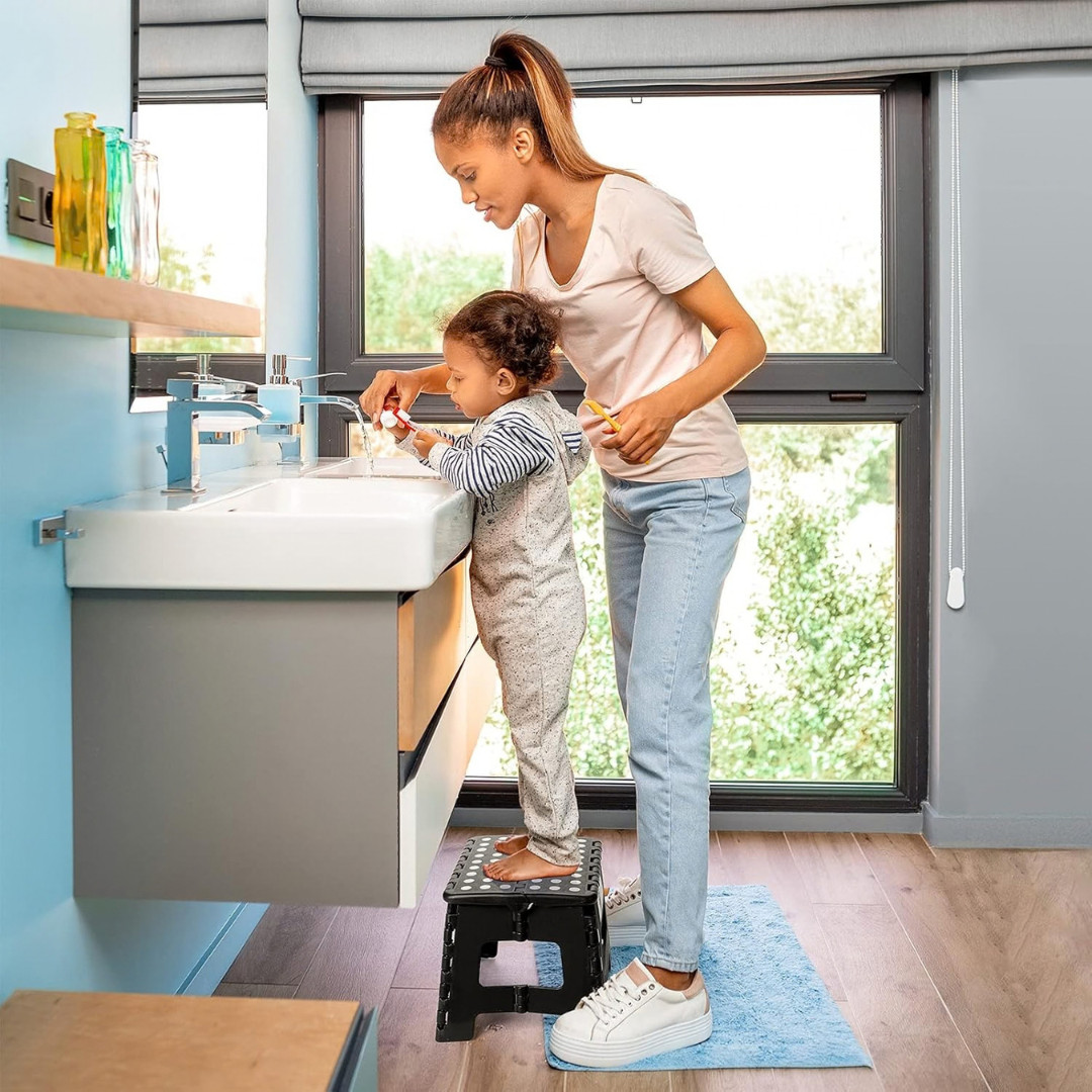 9" Folding Step Stool for Adults,Kids,Non-Slip Folding Stools with Portable Hand