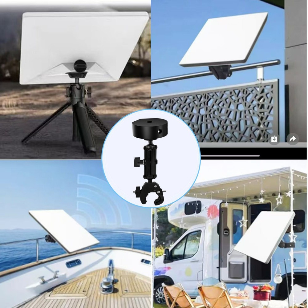 For Starlink Mini Mount Base RV Ladder Mount Adjustable Clamp Mount Black