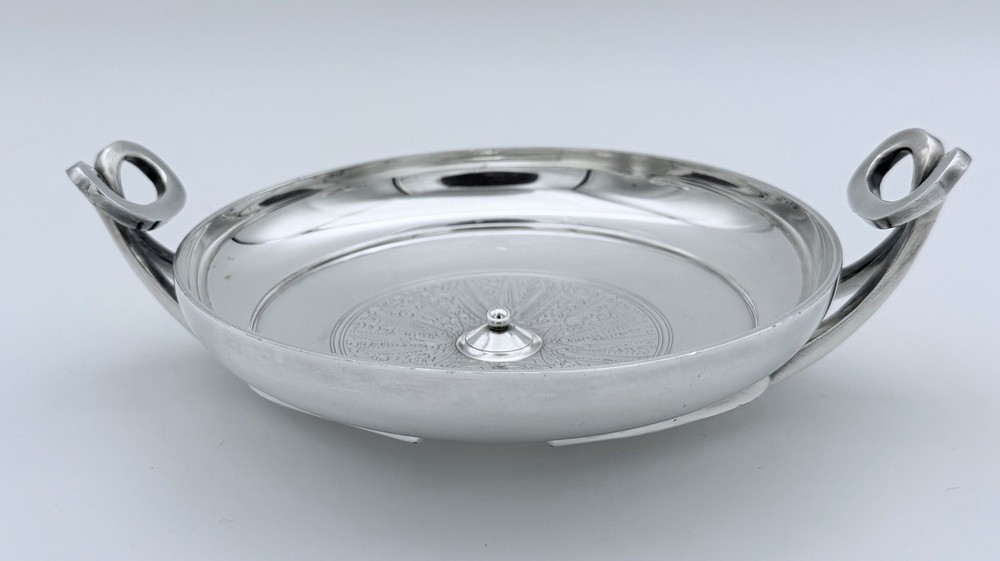 Vintage Gorham Silverplate Greek Kylix Bowl - Met Museum Designed-Scroll Handles