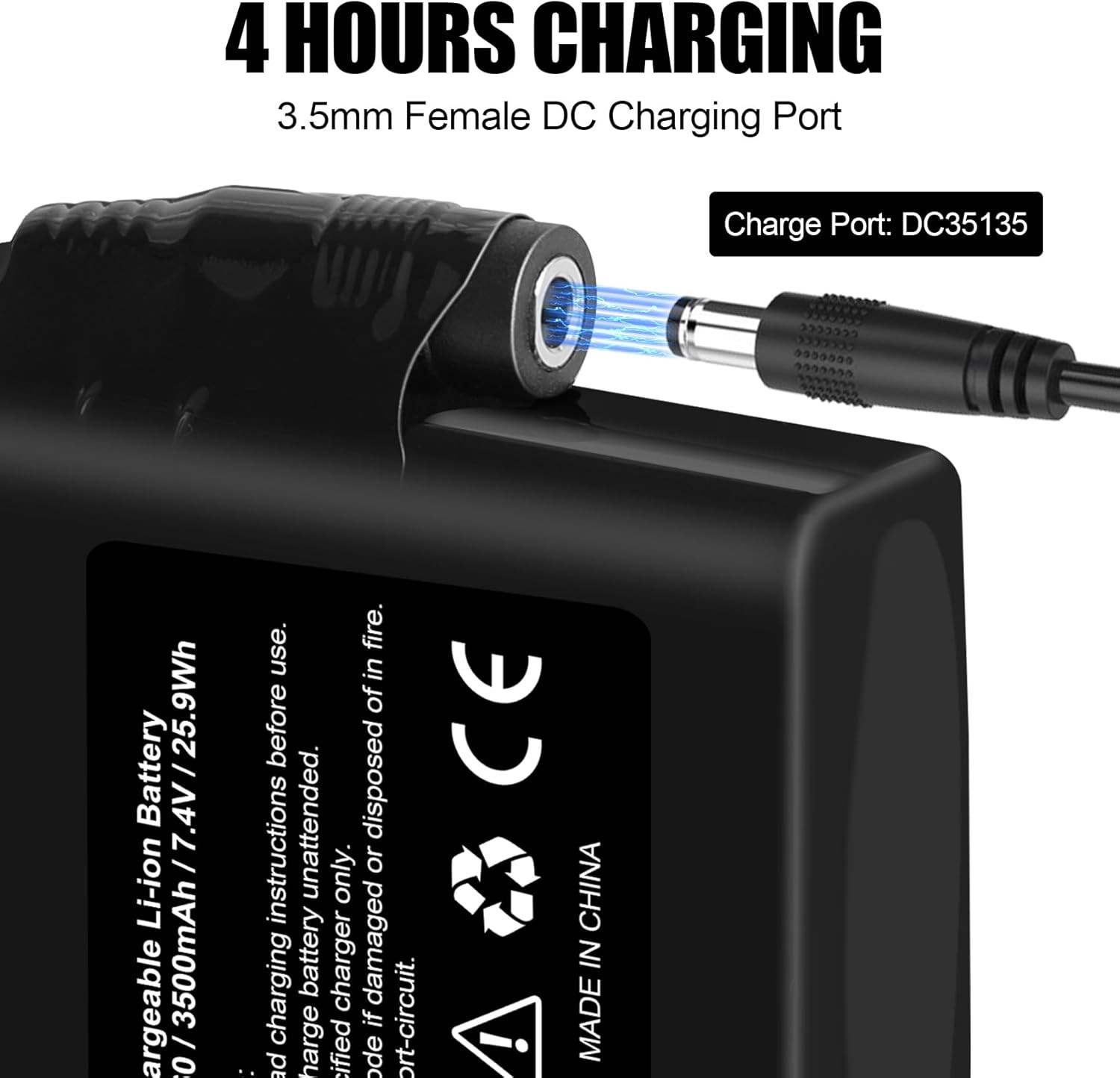 2PACK 7.4V 3500mAh Rechargeable Battery For Heated Gloves Heated Socks Hats