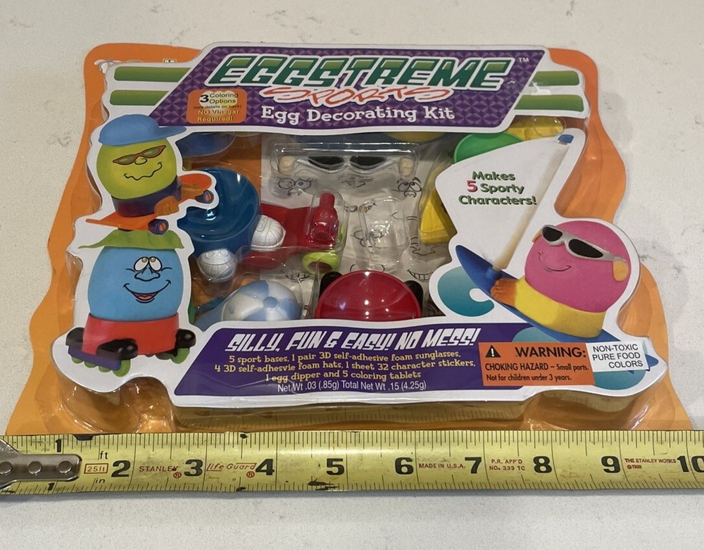 Eggstrem Egg Decorating Kit Sports NIP New