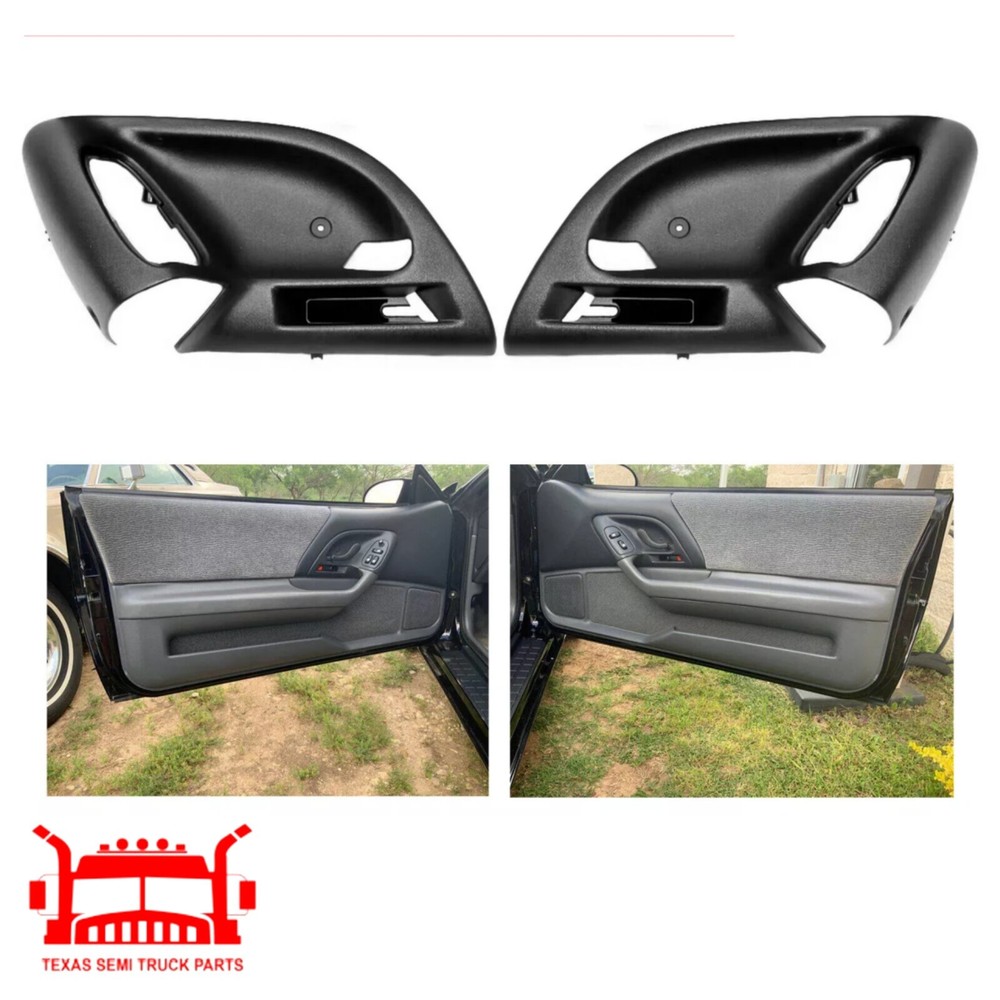 1 Pair Left Right Side Door Panel Handle Trim Plastic For 1993-1999 Chevy Camaro