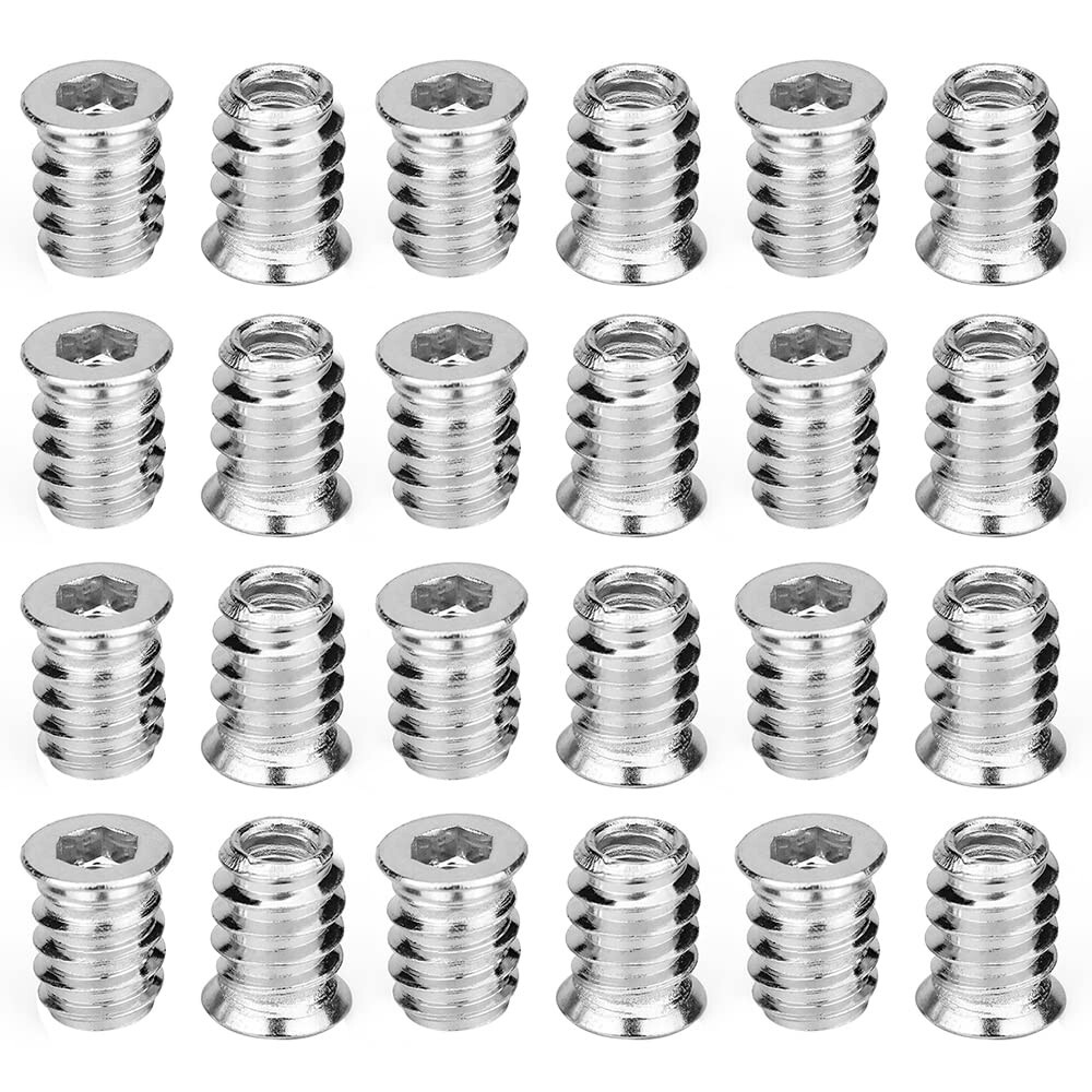 M6 Threaded Sleeve for Wood M6 Screw Nuts Sleeve Nut Wood Thread Insert Threaded
