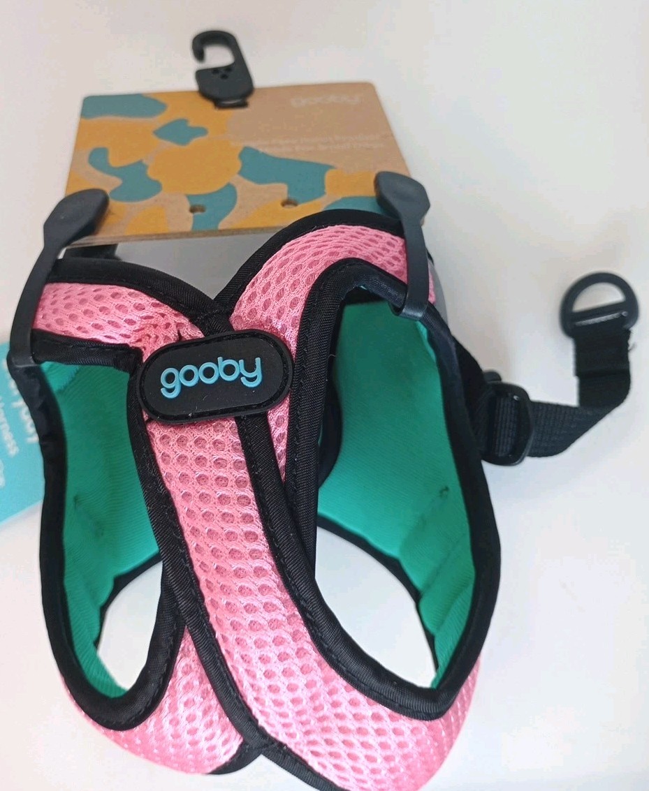 NWT Gooby Everyday Vest Dog Harness 2XS Comfort Pink & Teal Click Closure
