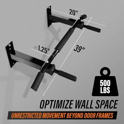 Yes4All Pull Up Bar Wall Mounted - Multifunctional Wall Mounted Pull Up Bar for
