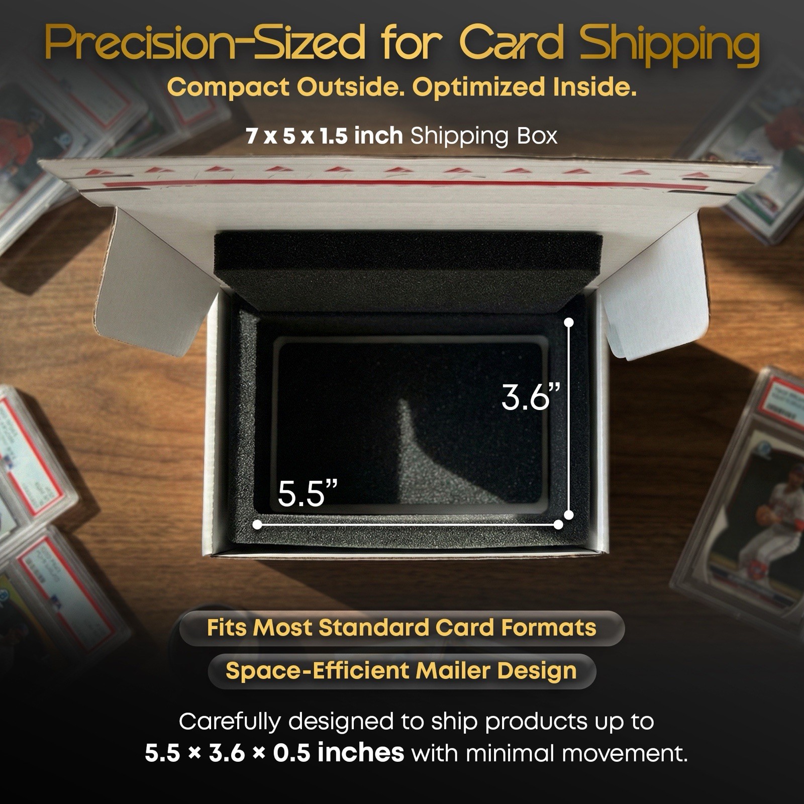 Graded Card Padded Foam Shipping Box - Sports PSA BGS CGC Pokemon Slab Mailer