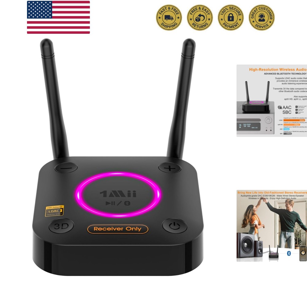 B06Ultra Bluetooth 5.3 Receiver with LDAC for Hi-Res Wireless Audio, HiFi Blu...